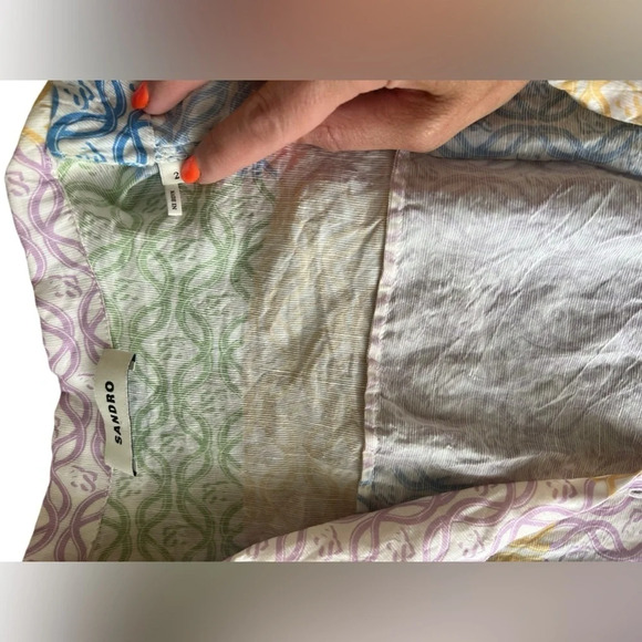 Sandro linen blend crop patched top size 2 in excellent condition - Picture 7 of 10